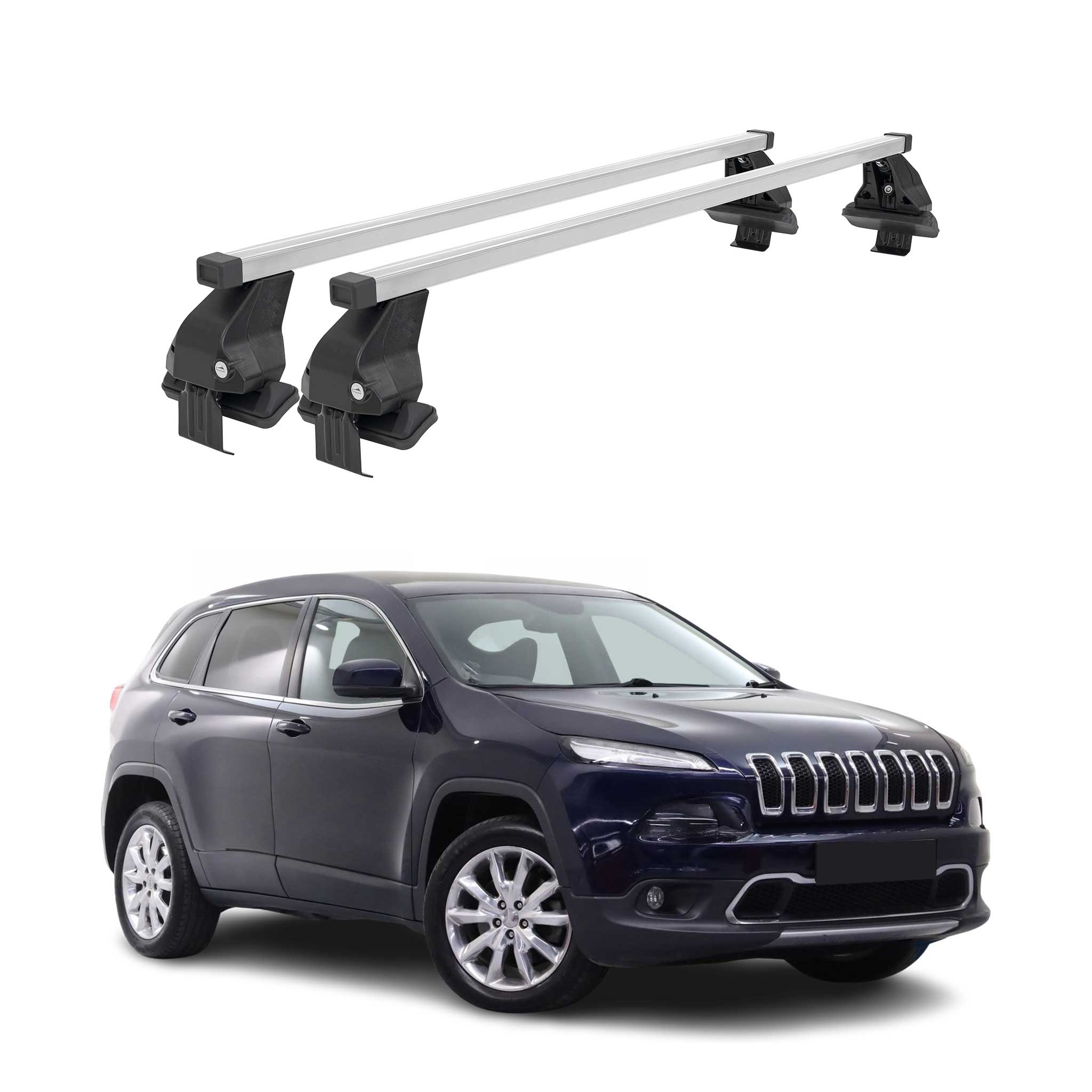 2014-2023 Jeep Cherokee Roof Rack Cross Bars Silver