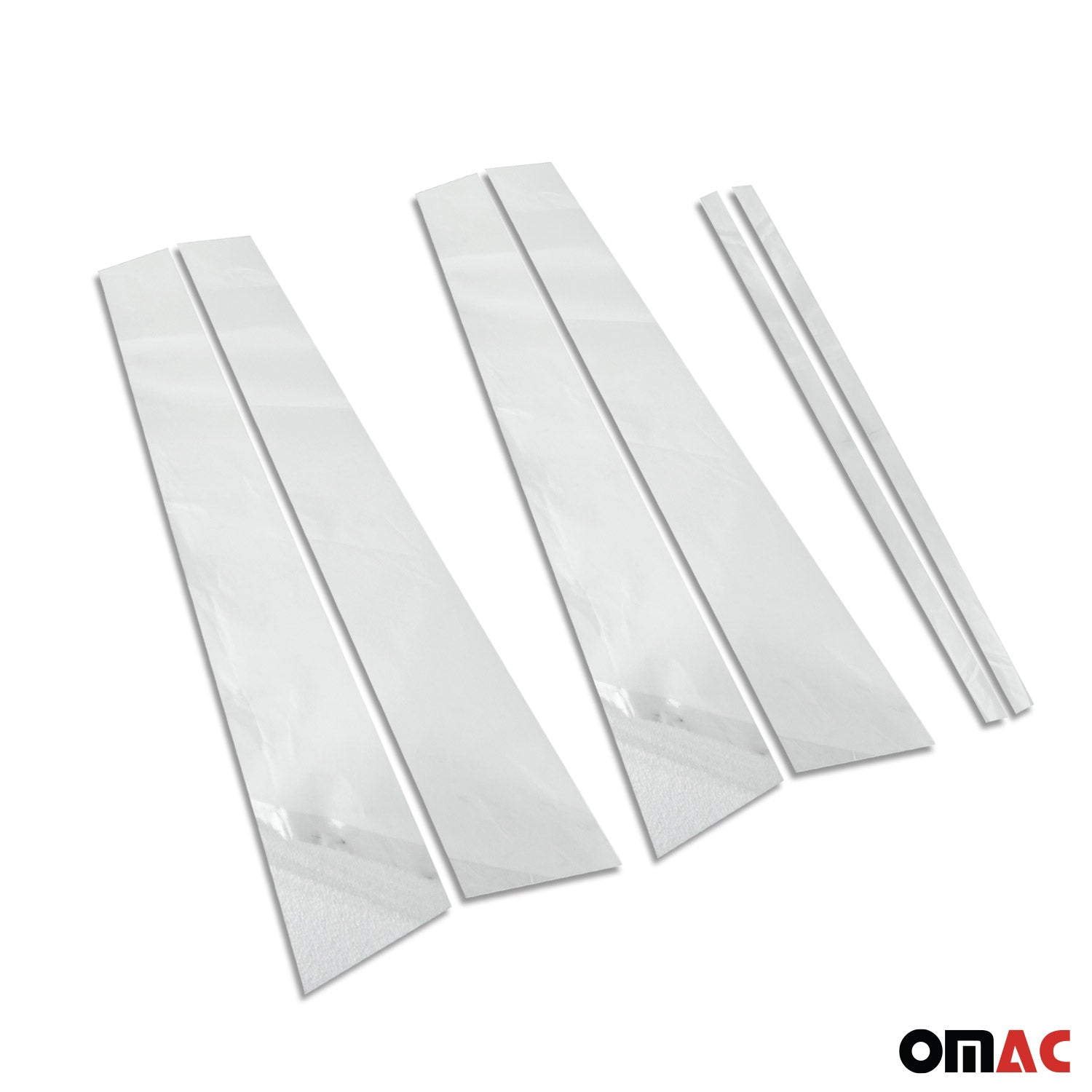 2008-2015 Land Rover LR2 Window B Pillar Posts Door Trim Stainless Steel Silver 6x