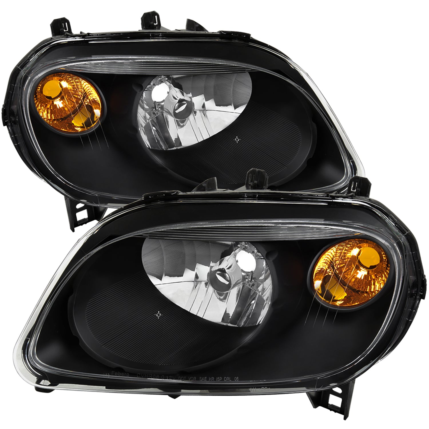 2006-2011 Chevy HHR Factory Style Headlights Matte Black Housing/Clear Lens