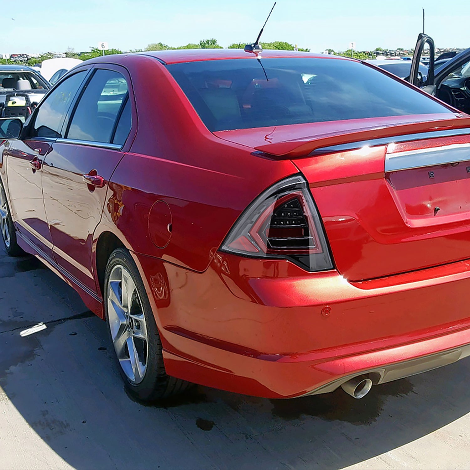 2010-2012 Ford Fusion LED Tail Lights Jet Black Housing/Clear Lens