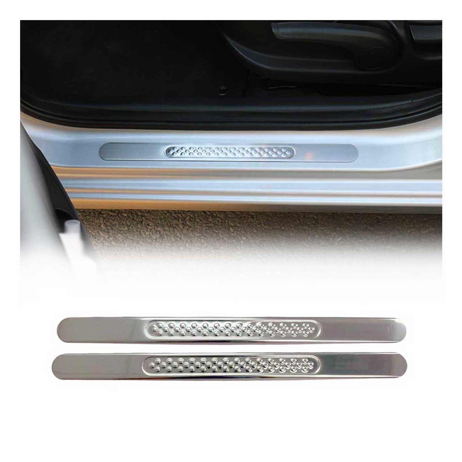 Universal Door Sill Cover Plate Scuff Protector Stainless Steel Anti-Scratch 2x