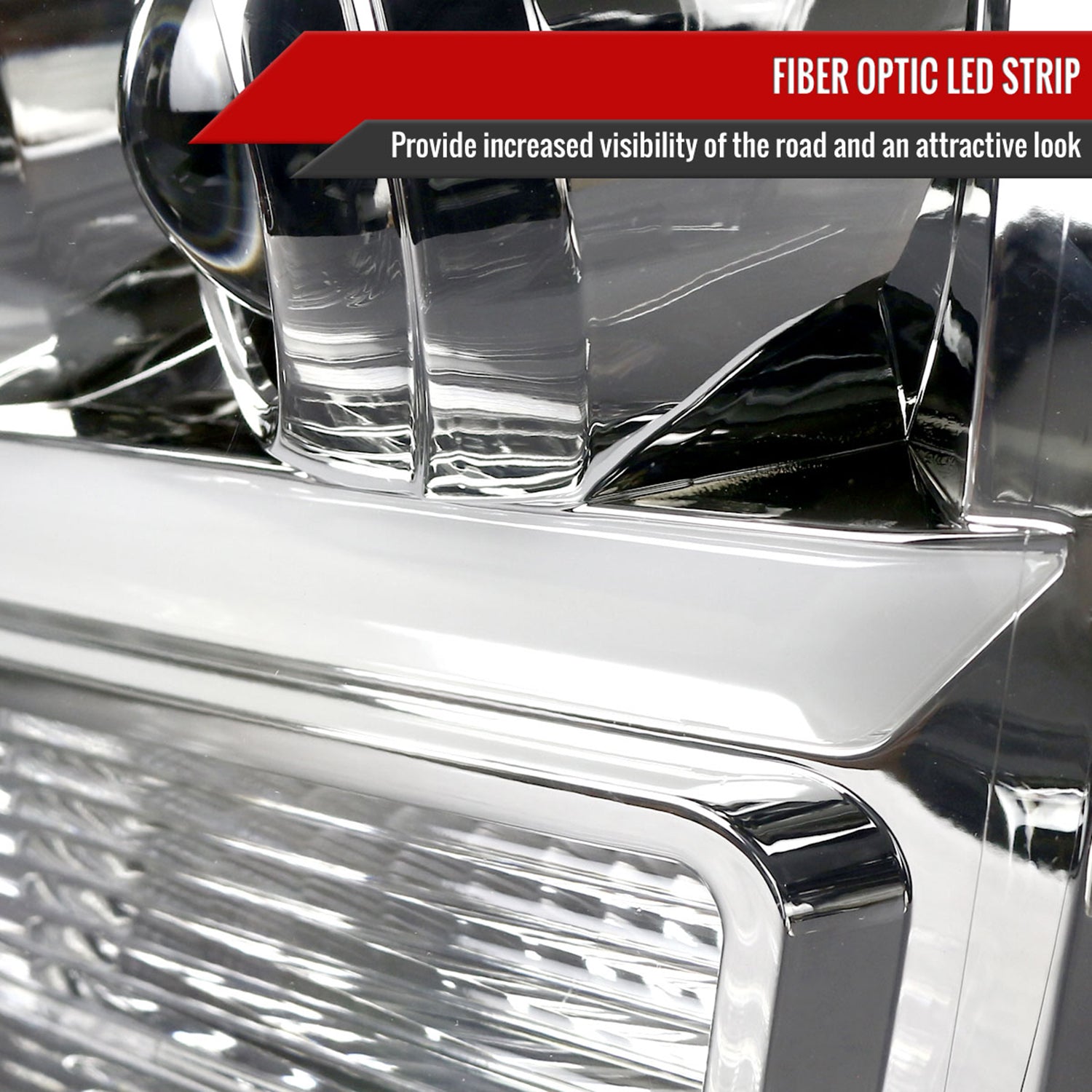 2007-2013 Chevy Avalanche/ 07-2014 Tahoe Suburban LED C-Bar RS Headlights Chrome