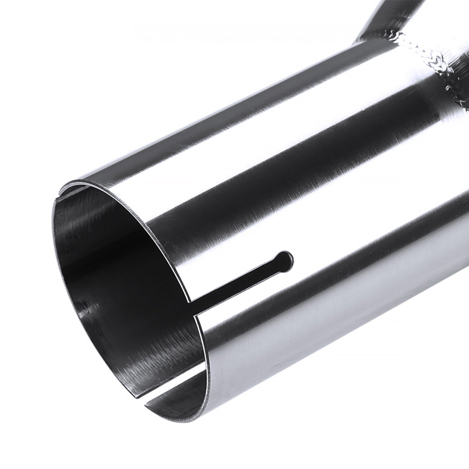 Universal 2.5" Inlet/3.875" Outlet Chrome S.Steel Angled Exhaust Tips - 2PC