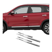 2011-2015 Kia Sorento Side Door Molding Trim Skirt Garnish Stainless Steel Silver 4Pcs