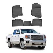 2014-2019 GMC Sierra Crew Cab 1500/2500/3500 Floor Mats Liners Full Set All Weather Black