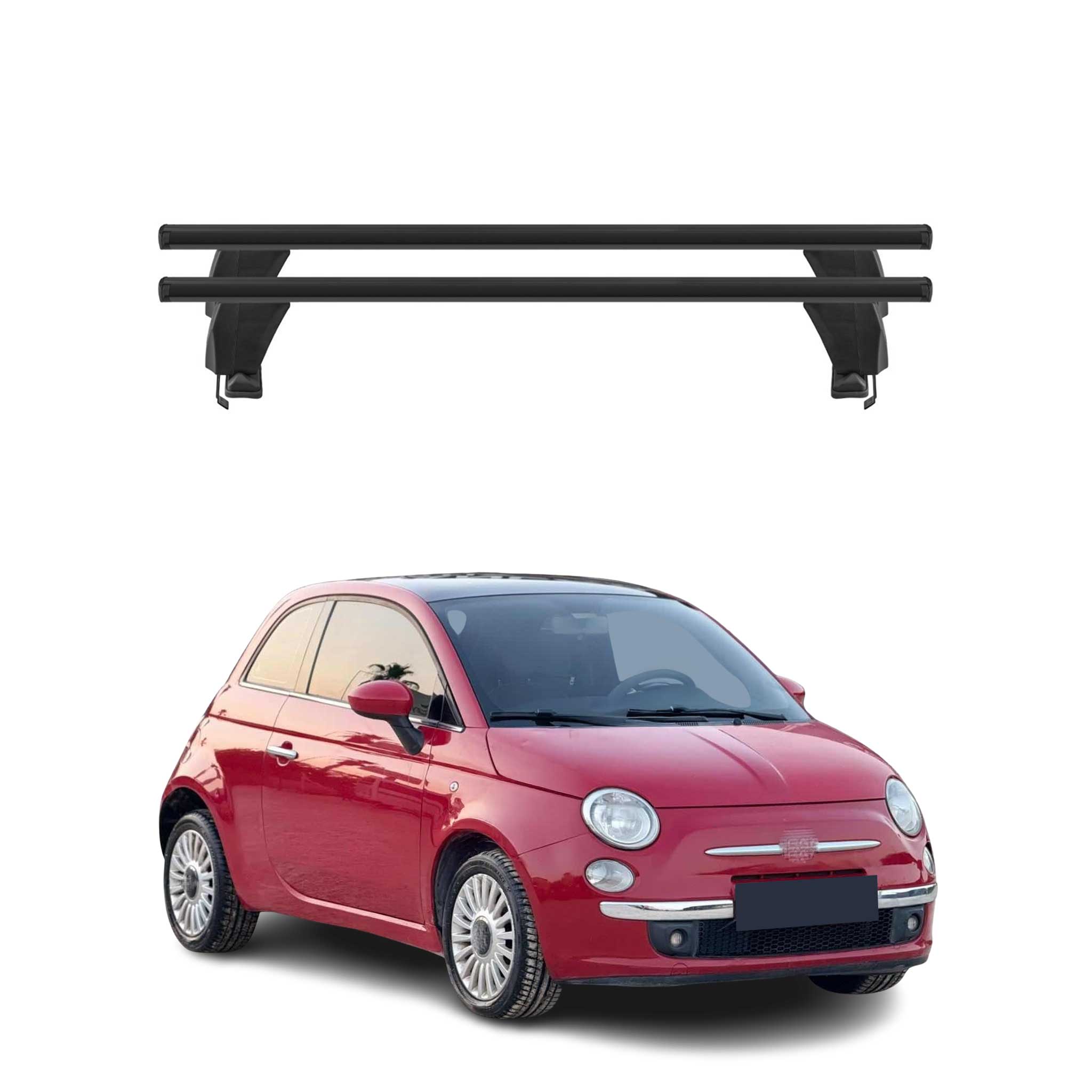 2007-2026 Fiat 500 4Door Roof Rack Cross Bars Black