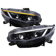 For Honda Civic 2016-2021 Projector Headlights Sequential DRL Jet Black Housing Clear Lens