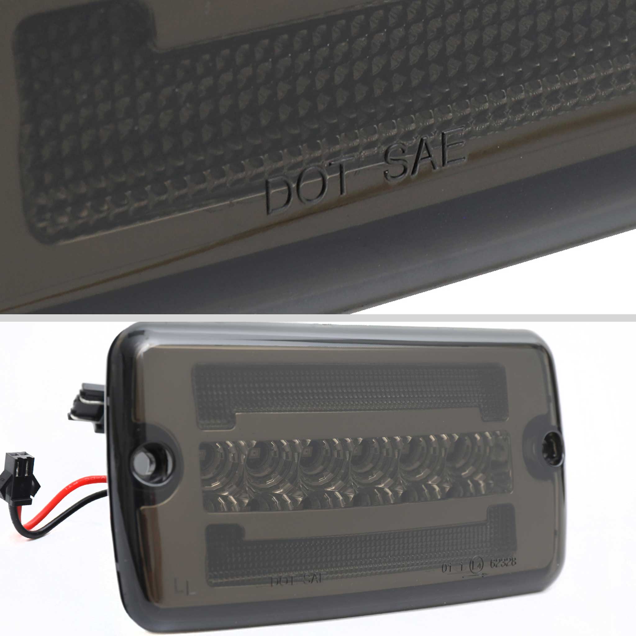 For Jeep Wrangler 1997-2006 Front Bumper LED Turn Signal Lights Chrome Housing Smoked Lens