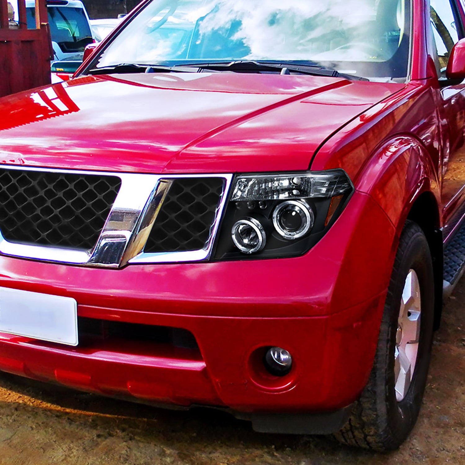 2005-2007 Nissan Pathfinder/ 05-2008 Frontier Dual Halo Headlights Matte Black