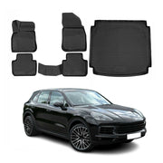 2019-2026 Porsche Cayenne Floor Mats & Cargo Liner Full Set All Weather Black