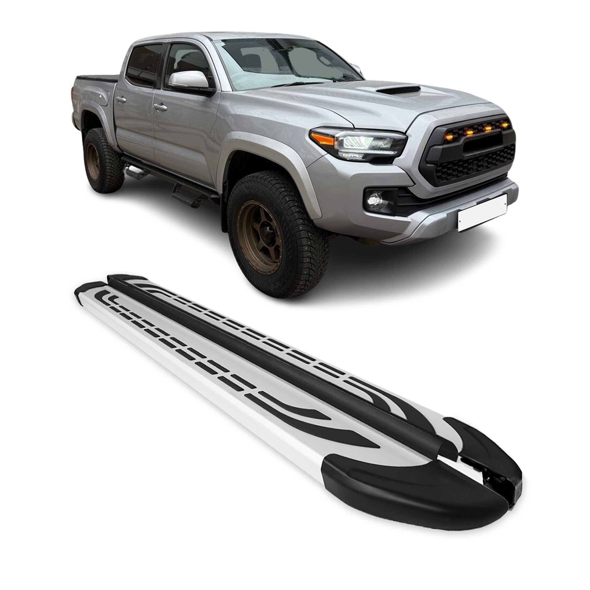 2005-2023 Toyota Tacoma Double Cab Nerf Bar Side Step Running Boards Alu 2x