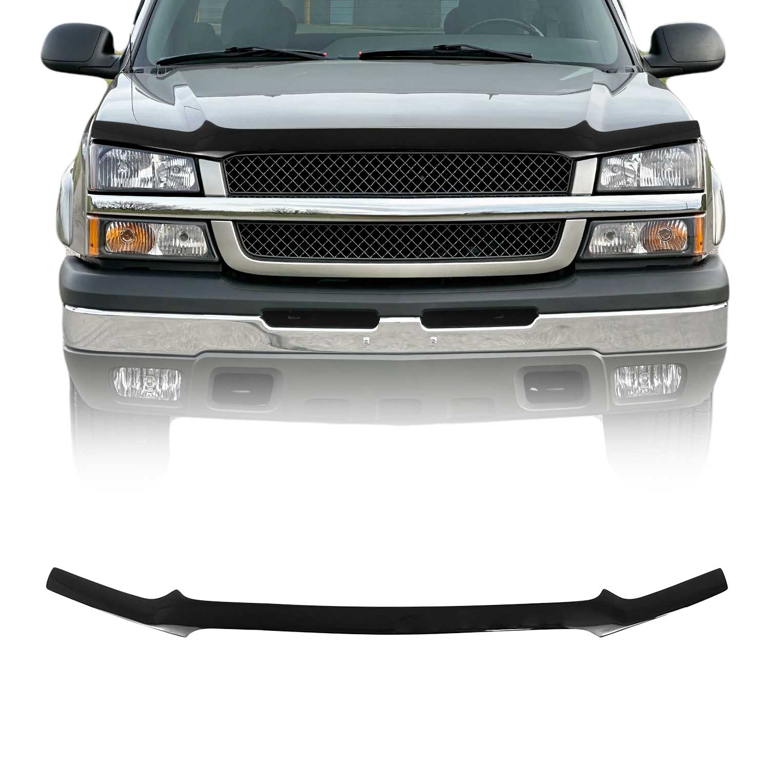 2003-2005 Chevrolet Silverado 1500 Front Bug Shield Hood Deflector 1 Pc Smoke