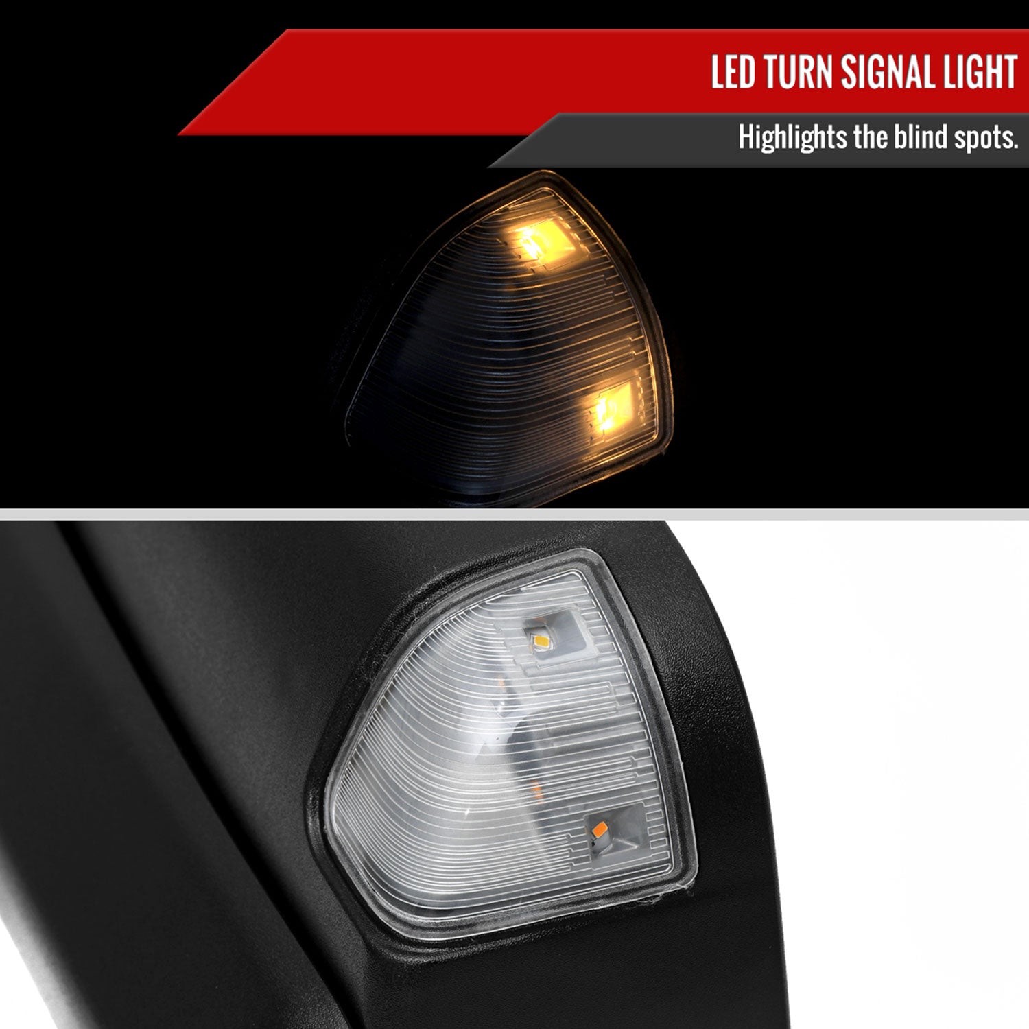 2019-2022 Ram 2500 3500 Black Auto-Fold Side Mirror & Turn Signal Driver Side