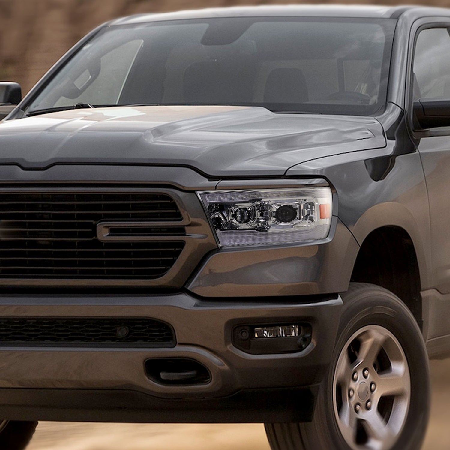 2019-2024 Dodge RAM 1500 LED Turn Signal Projector Headlights Chrome