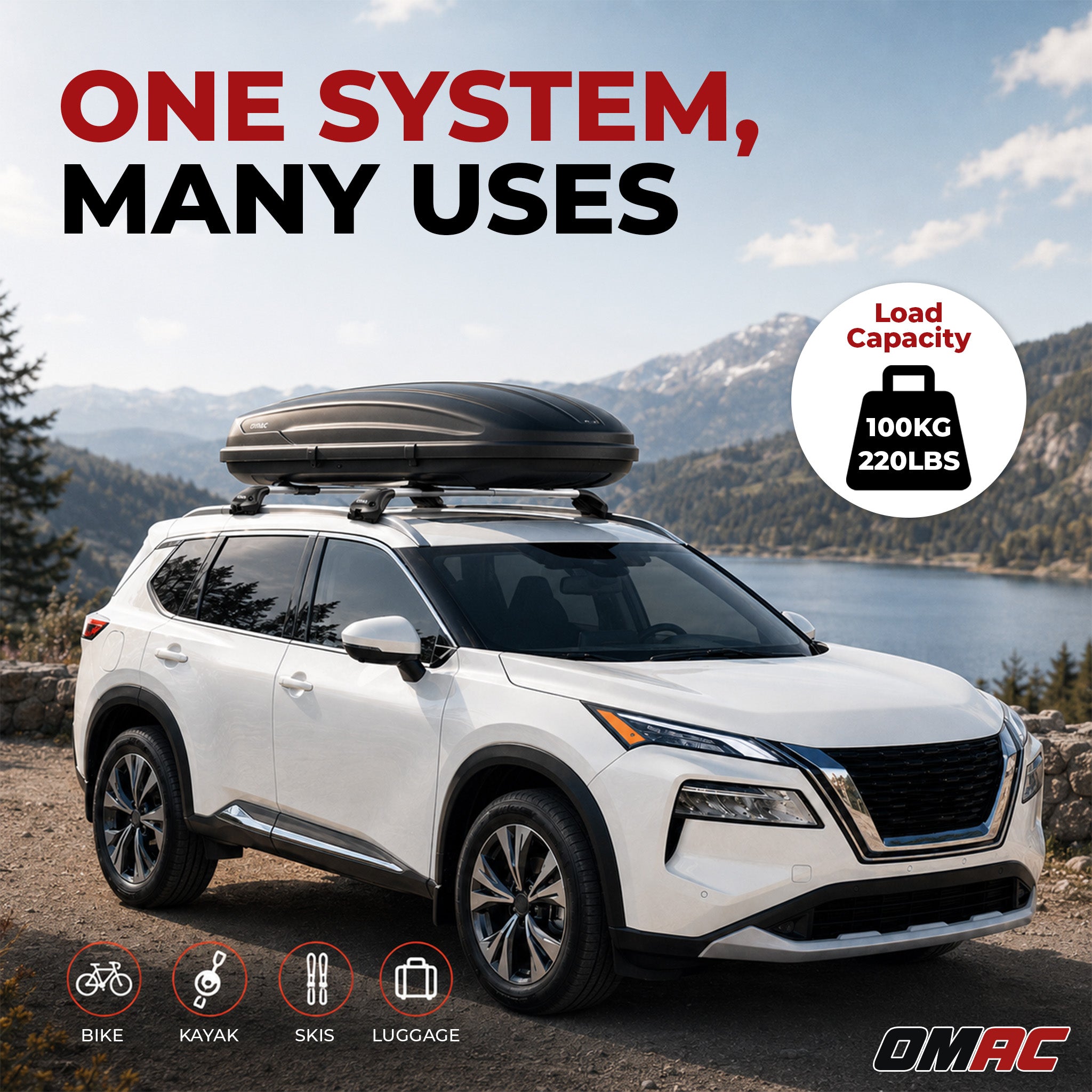 Roof Rack Cross Bars Luggage Carrier for Kia Soul II 2014-2019 Alu Silver 2x