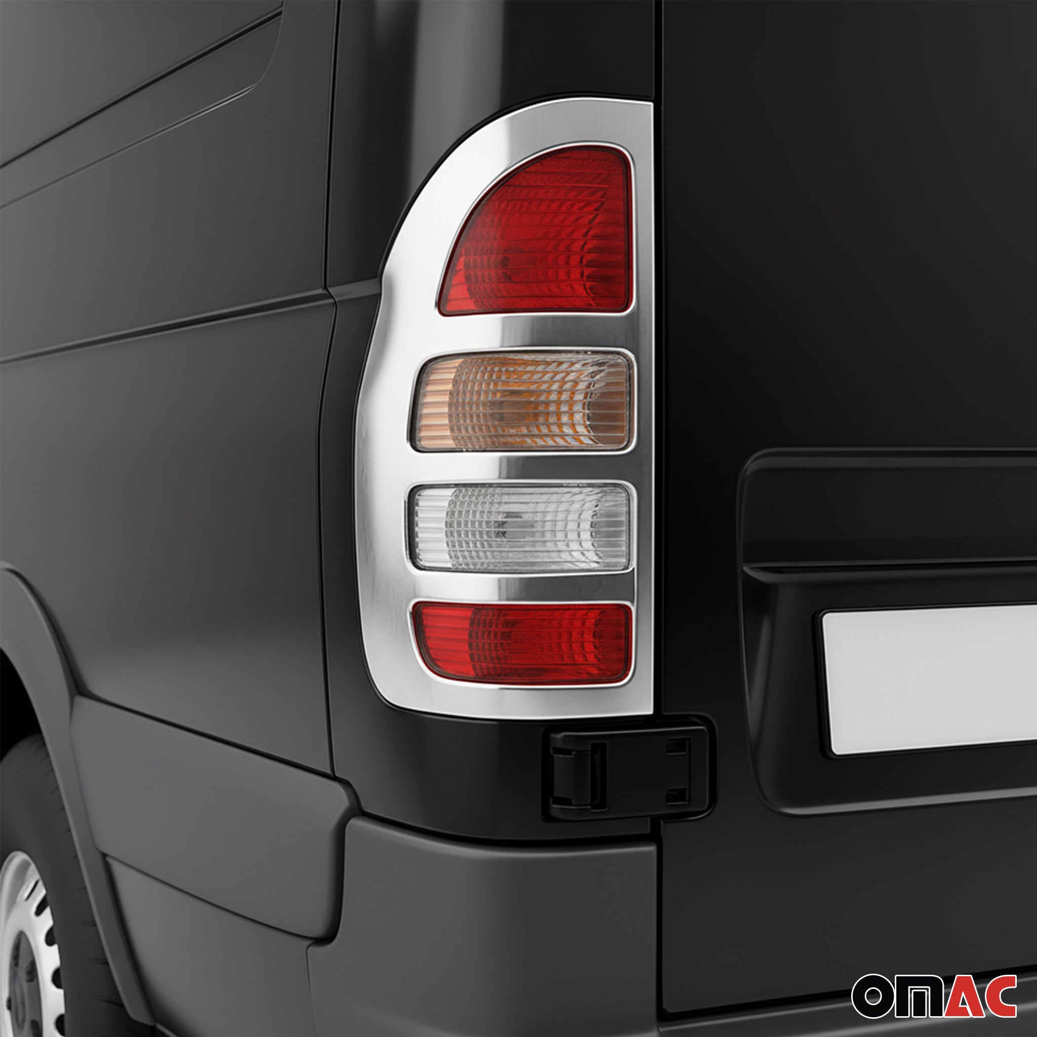 2003-2006 Dodge Sprinter Trunk Tail Light Trim Frame Stainless Steel Silver 2 Pcs