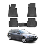 1999-2005 BMW 3 Series E46 Sedan & Touring Floor Mats Liners Full Set All Weather Black