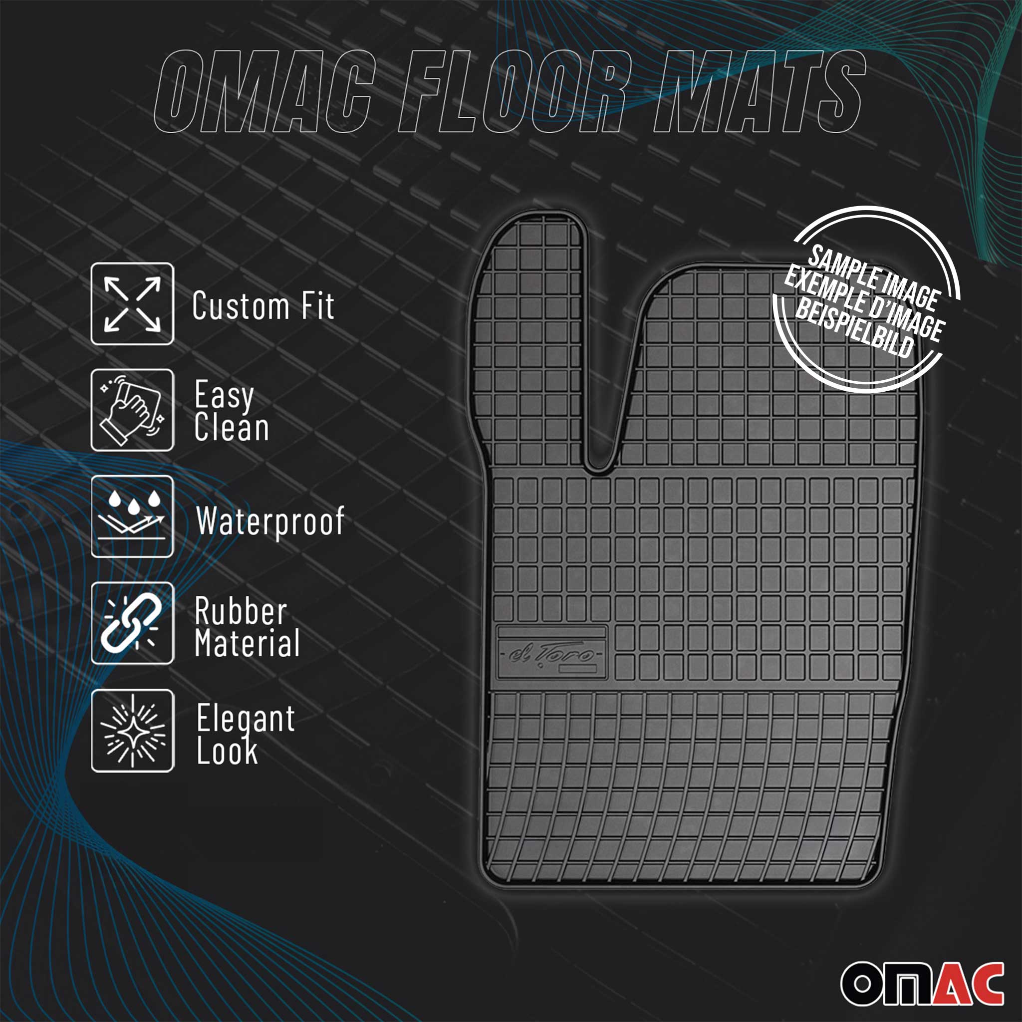 2012-2019 BMW 3 Series F35 Long Sedan Floor Mats Liners Full Set All Weather Rubber Black