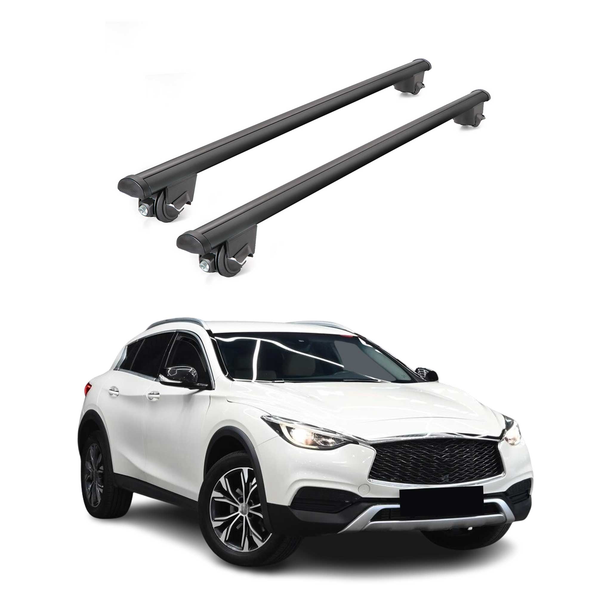 2017-2019 Infiniti QX30 Roof Rack Cross Bars Black