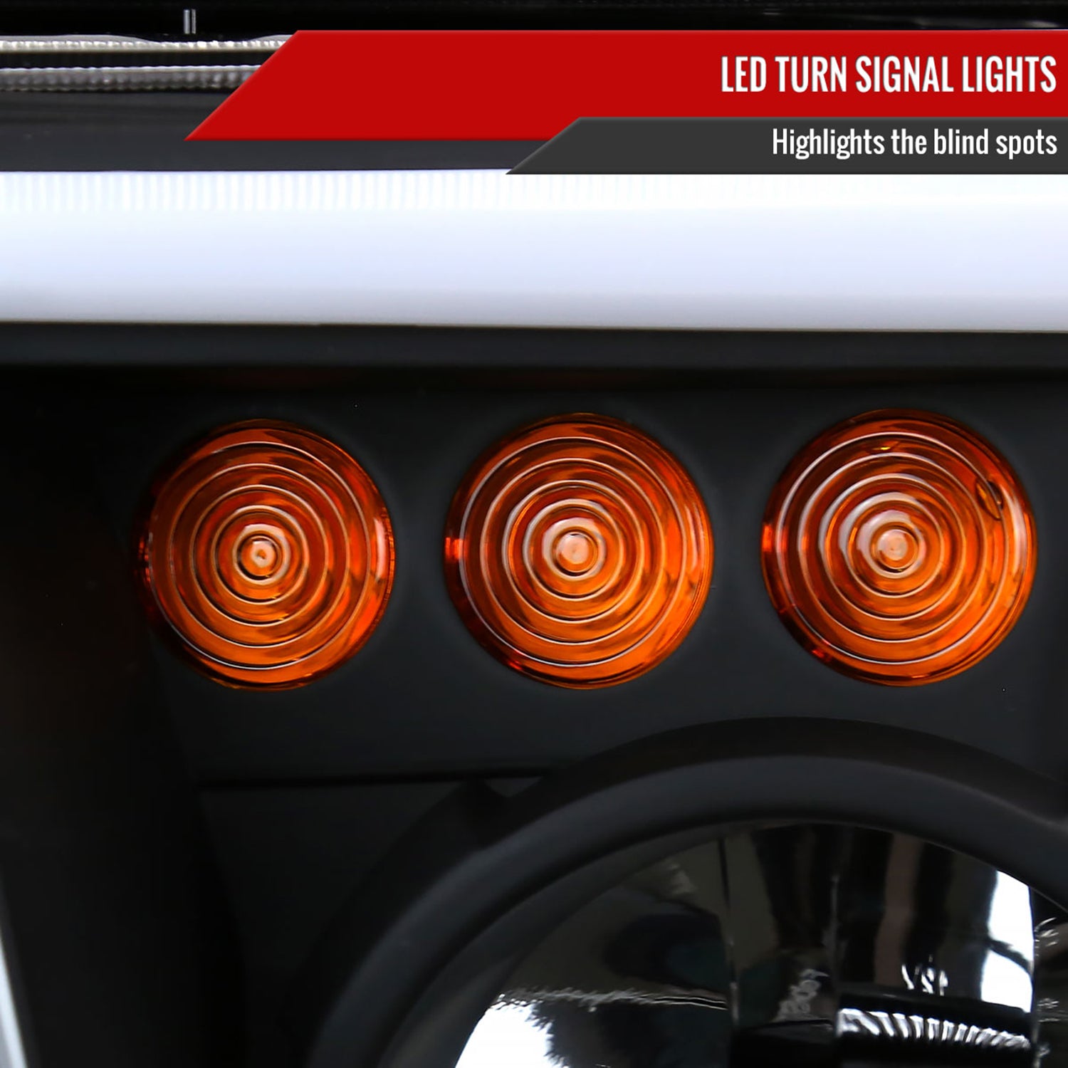 2007-2013 Toyota Tundra/08-2017 Sequoia LED Tube Factory Headlights Signal Black