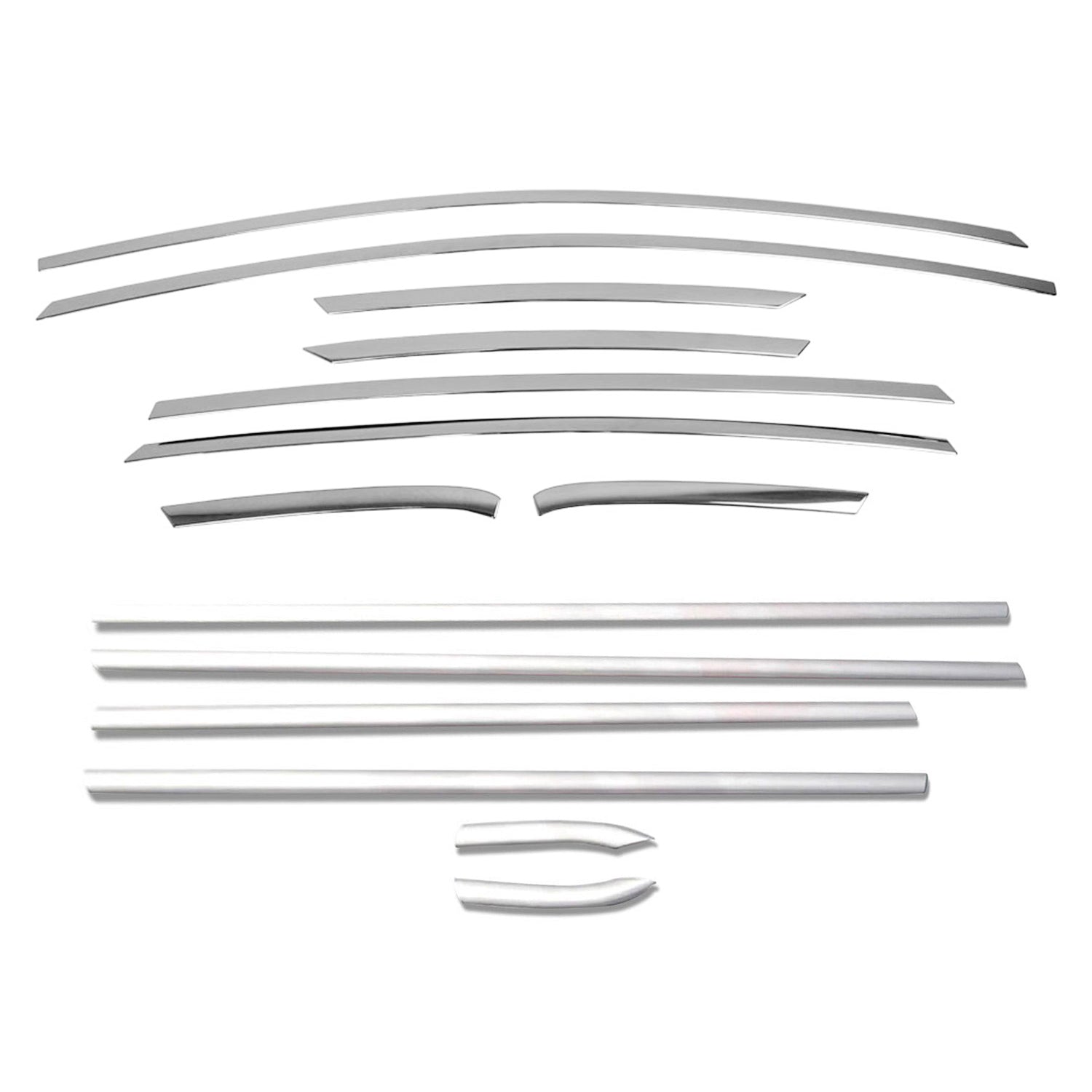 Window Molding Trim Set Streamer for Ford Fiesta 2011-2019 Stainless Steel 16Pcs
