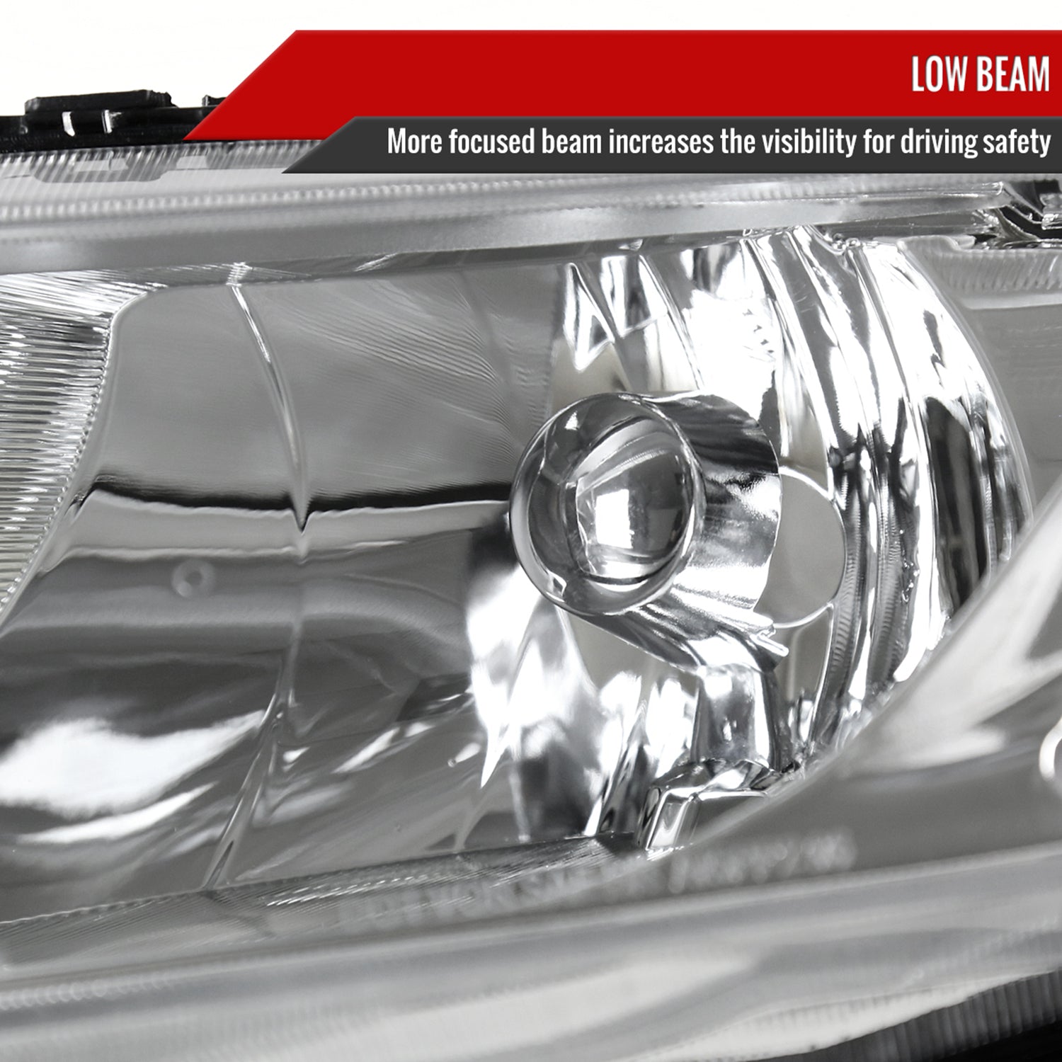 2006-2011 Honda Civic Sedan Crystal Headlights Chrome Housing/Clear Lens