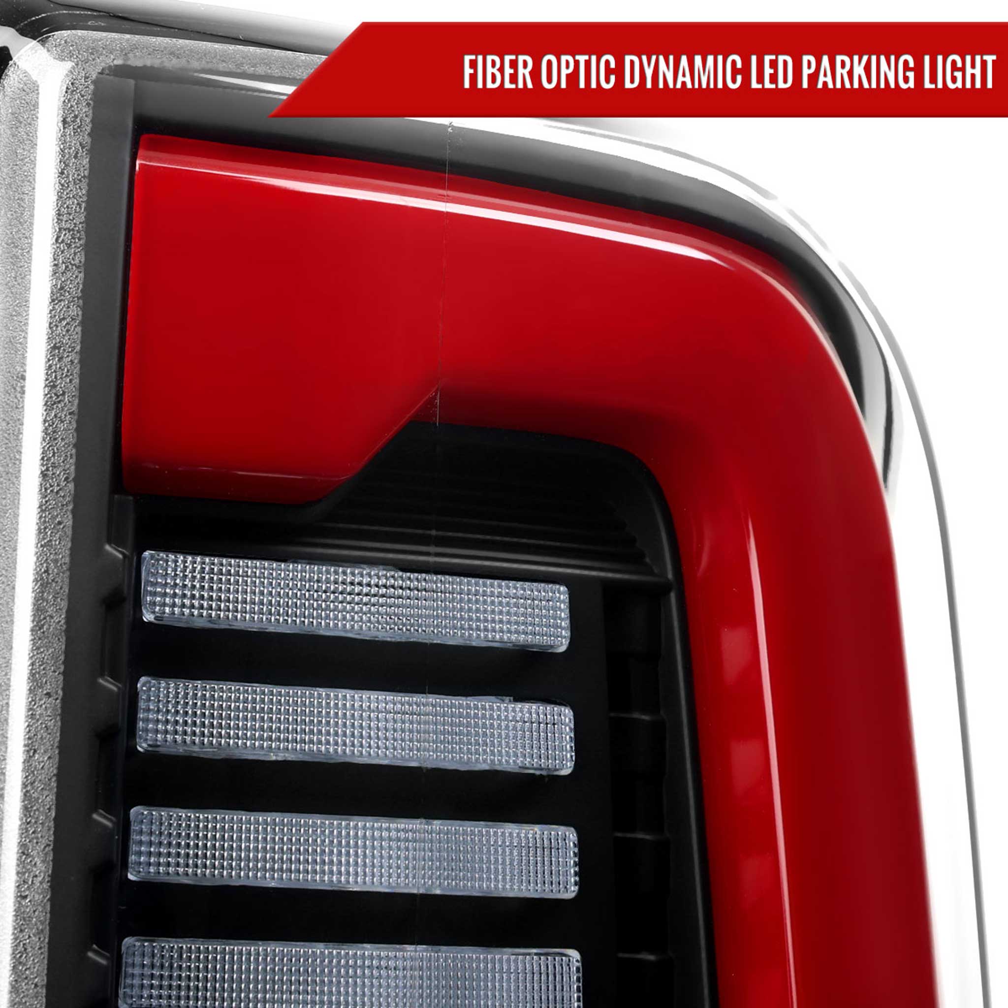 For Dodge RAM 2500/3500 2019-2024 Red LED Bar Sequential Signal Tail Lights Black Housing Clear Lens