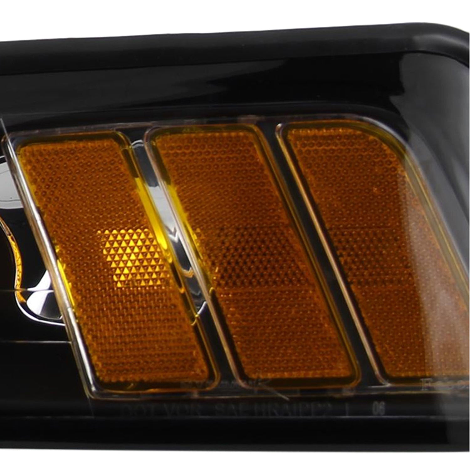 1999-2004 Ford Mustang Factory Headlights w/Amber ReflectorsMatte Black/Clear