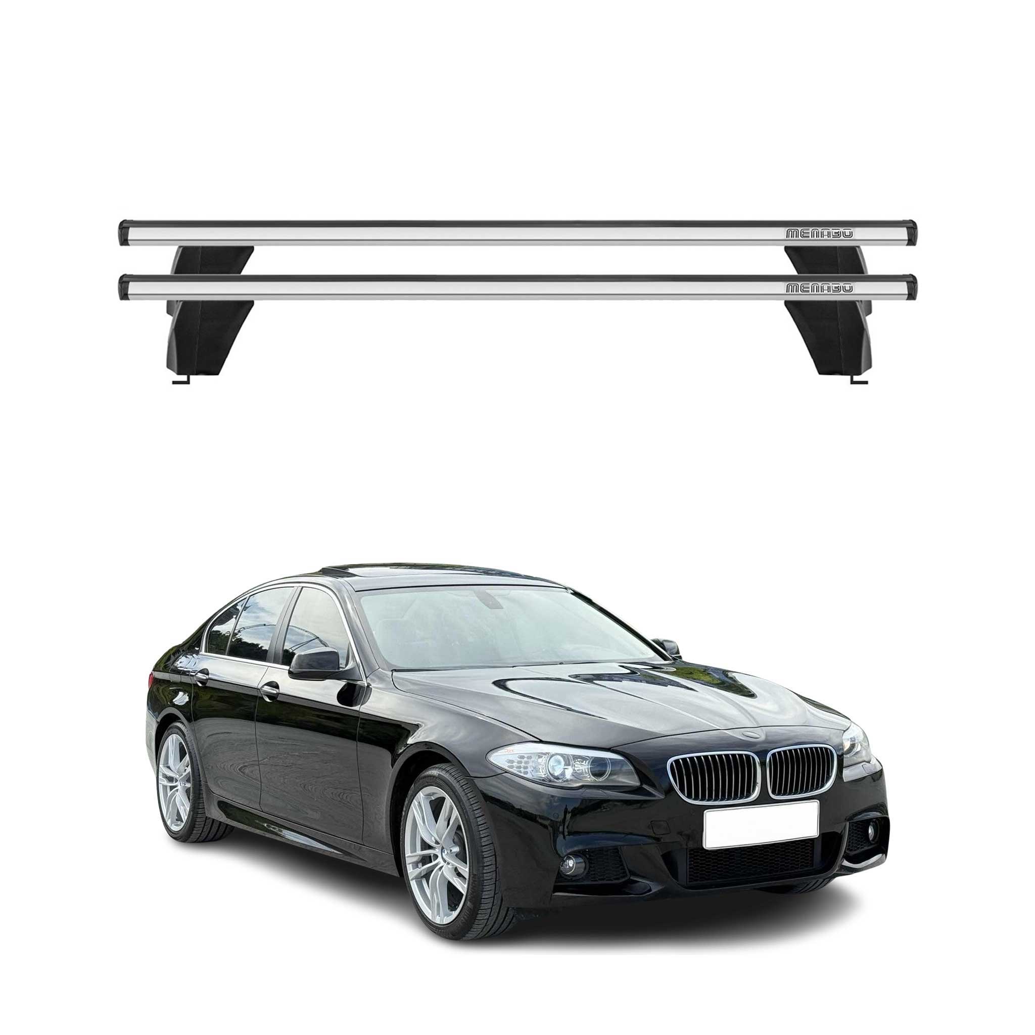 2011-2016 BMW 5 Series F10 Sedan Roof Rack Cross Bars Silver