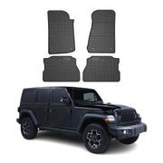 2018-2025 Jeep Wrangler Floor Mats Liners Full Set All Weather Rubber