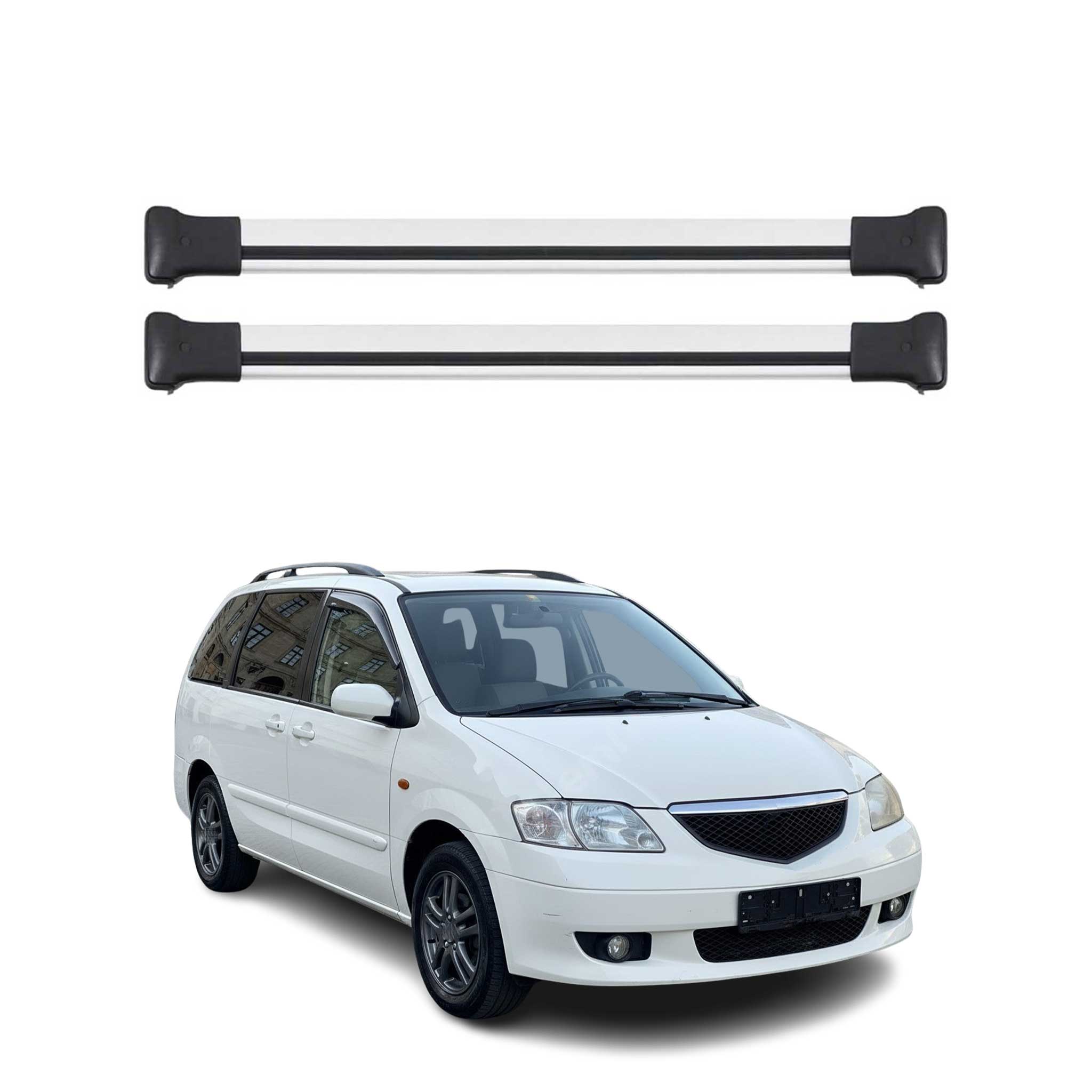 Roof Rack Cross Bars Luggage Carrier for Mazda MPV 2000-2006 Aluminium Gray 2Pcs