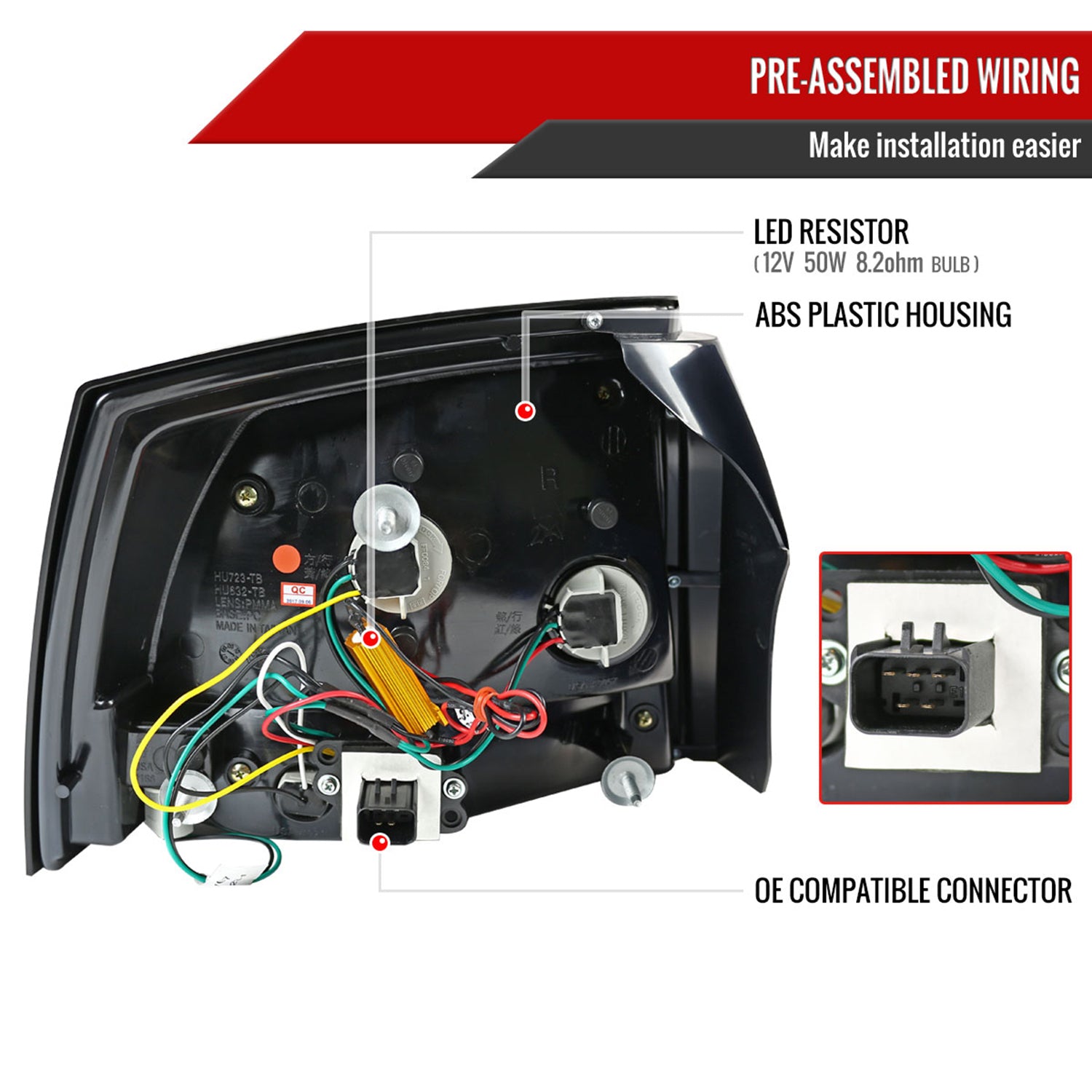 2005-2008 Dodge Charger LED Tail Lights Glossy Black Housing/Smoke Lens