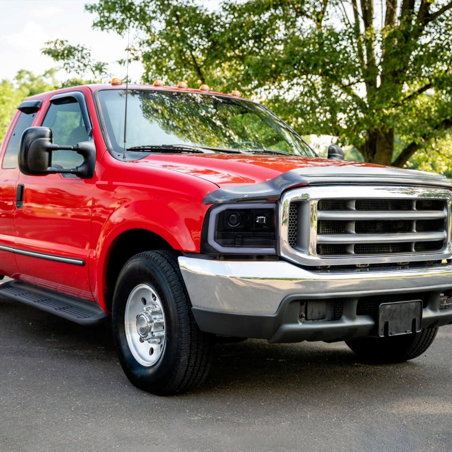 1999-2004 Ford F-250/350/450/550 / Excursion LED Bar Headlights Black/ Smoke