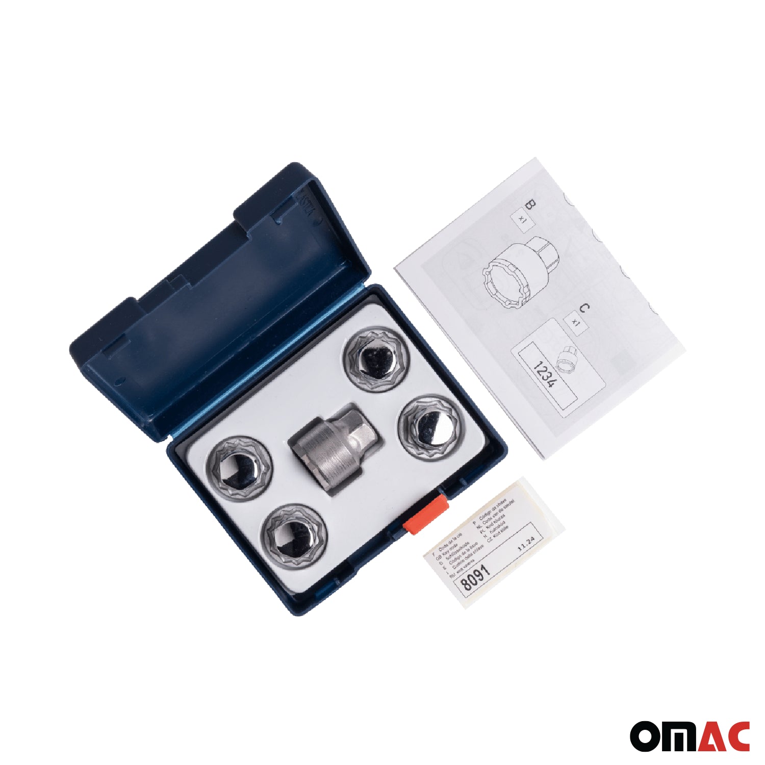 Wheel Lock Kit for Honda Odyssey 1995-2009 M12X1.5 Nut Chrome 4Locks & 1Key