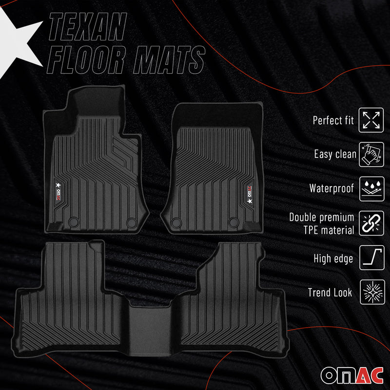 2016-2022 Mercedes GLC Class X253 C253 Premium Floor Mats Liners First and Second Row Set