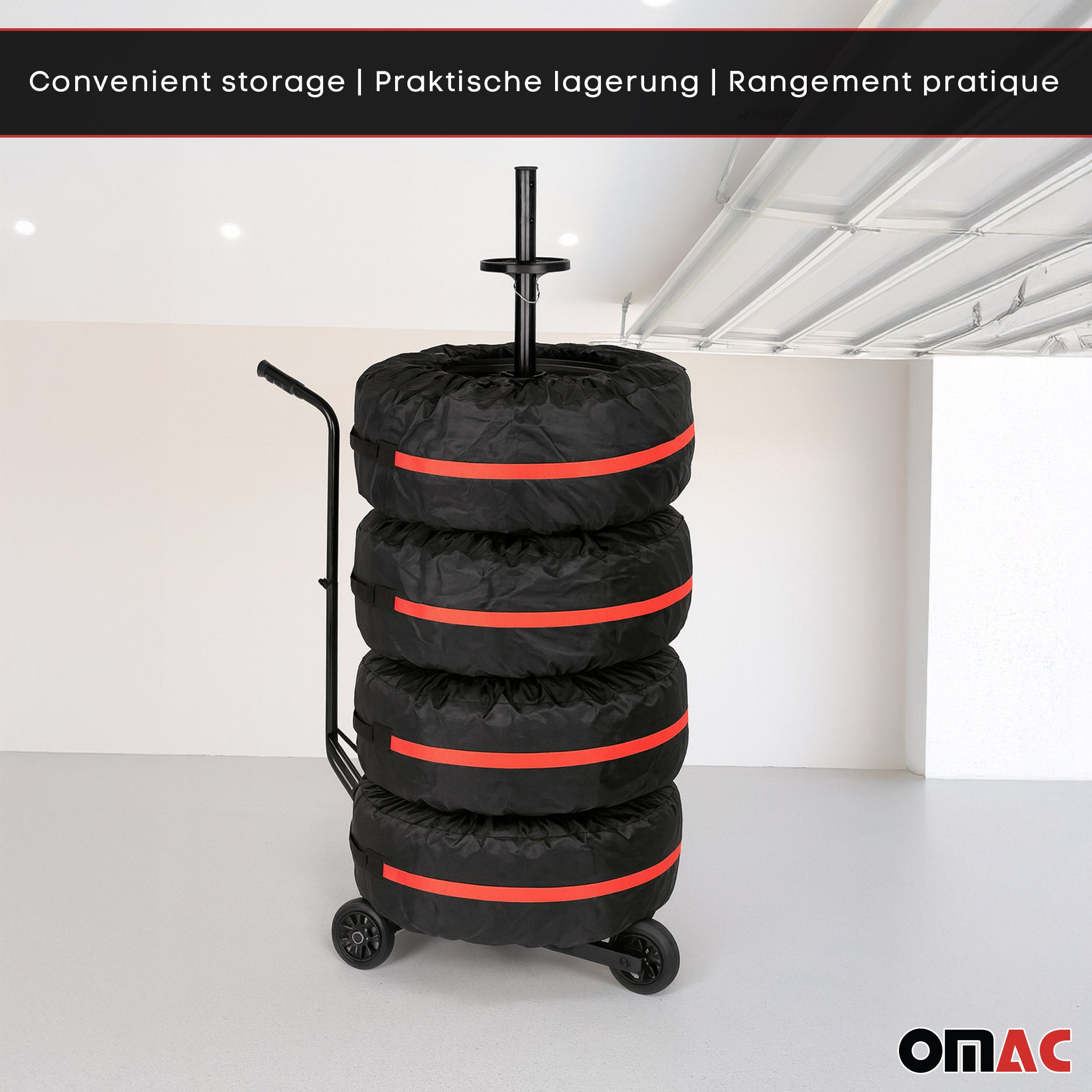 4 Pcs 14''-17" Car Spare Tire Cover Wheel Storage Bag Auto Protector Accessories