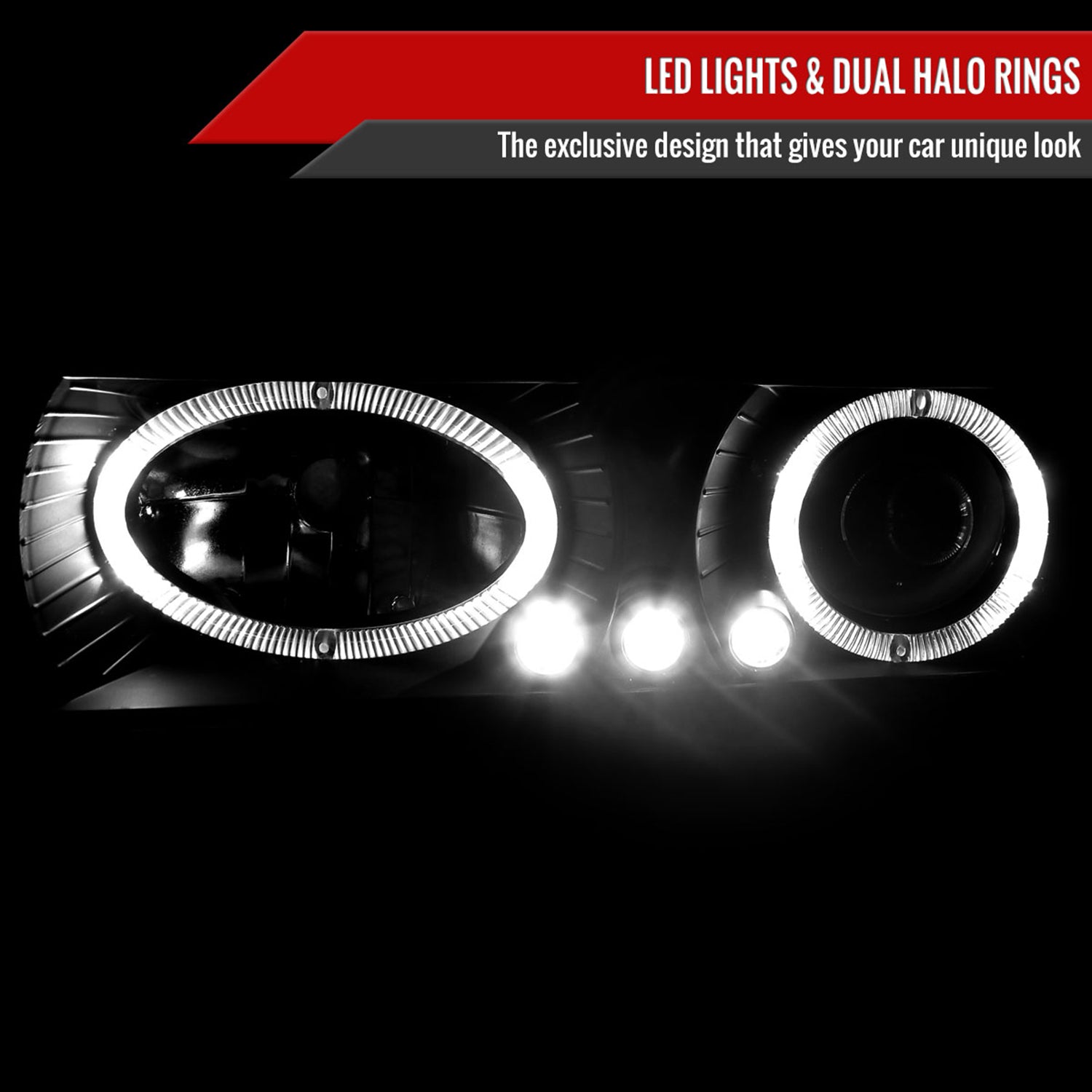 1994-1999 GMC C/K C10 Sierra Dual Halo Headlights Bumper&Corner Lights