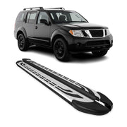 2005-2012 Nissan Pathfinder Running Boards Side Steps Silver & Black