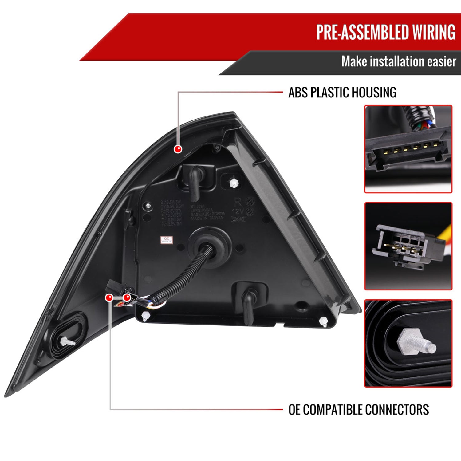 2001-2004 Mercedes Benz W203 C-Class Turn Signal LED Tail Lights Chrome/Smoke