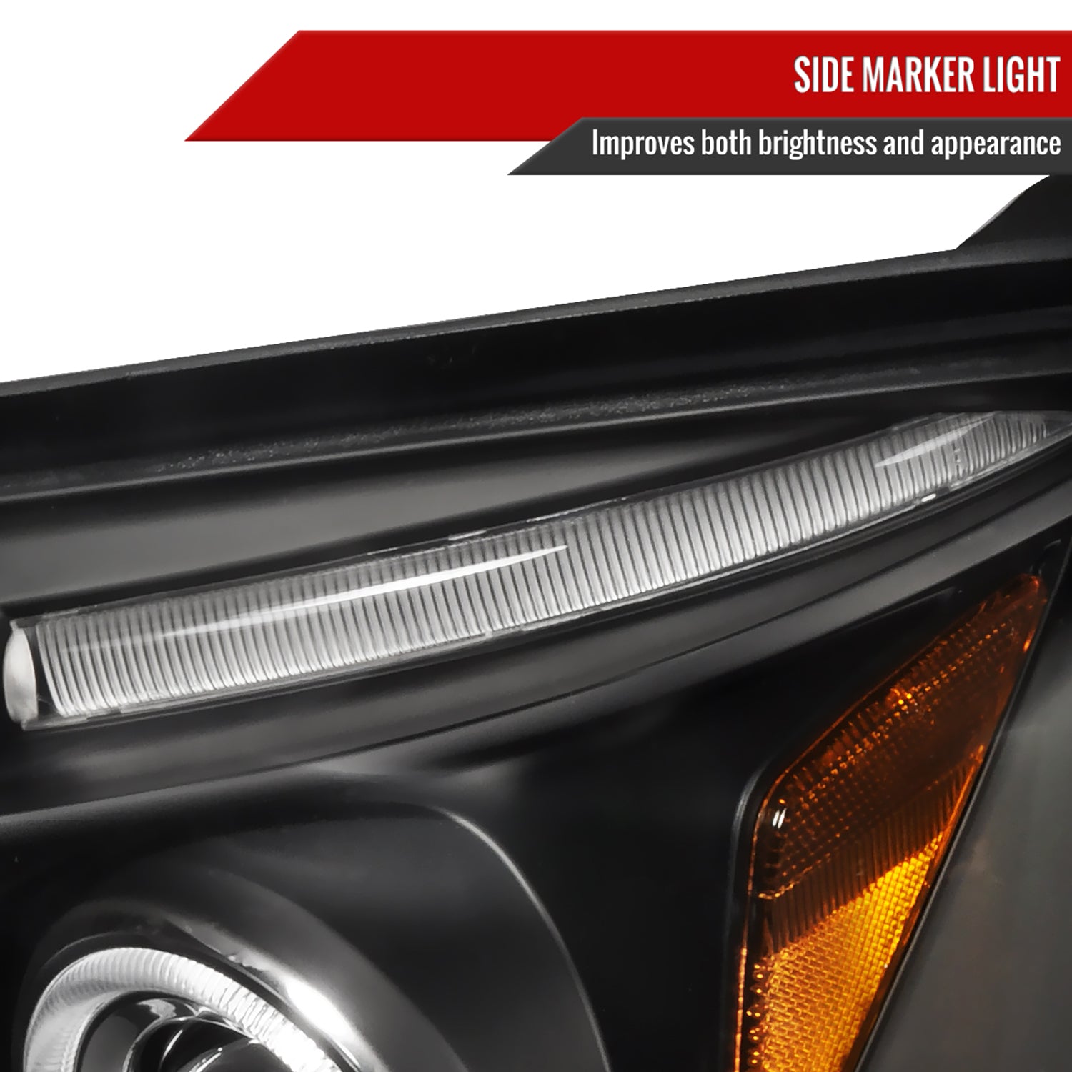 2003-2005 Toyota 4Runner Dual Halo Projector Headlights Matte Black/Clear Lens