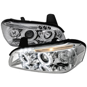 2000-2001 Nissan Maxima Dual Halo Projector Headlights Chrome/Clear Lens