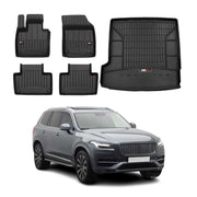 2016-2026 Volvo XC90 Premium Floor Mats & Cargo Liner Full Set All Weather Heavy Duty Black