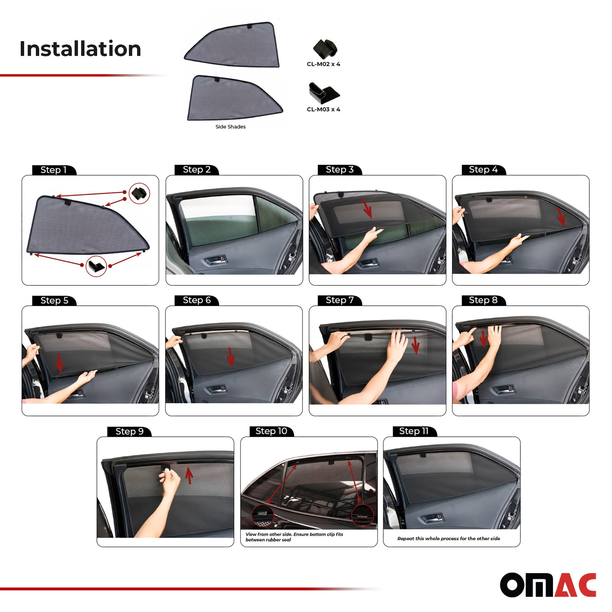 2019-2025 Toyota Corolla Hatchback Side Rear Window Curtain Mesh Black 2Pcs