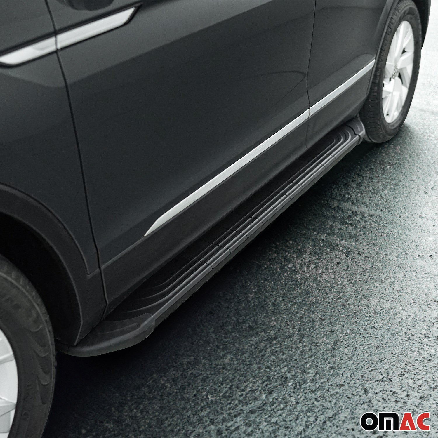 Side Step Nerf Bars Running Board for Volkswagen Tiguan 2018-24 Aluminium Black