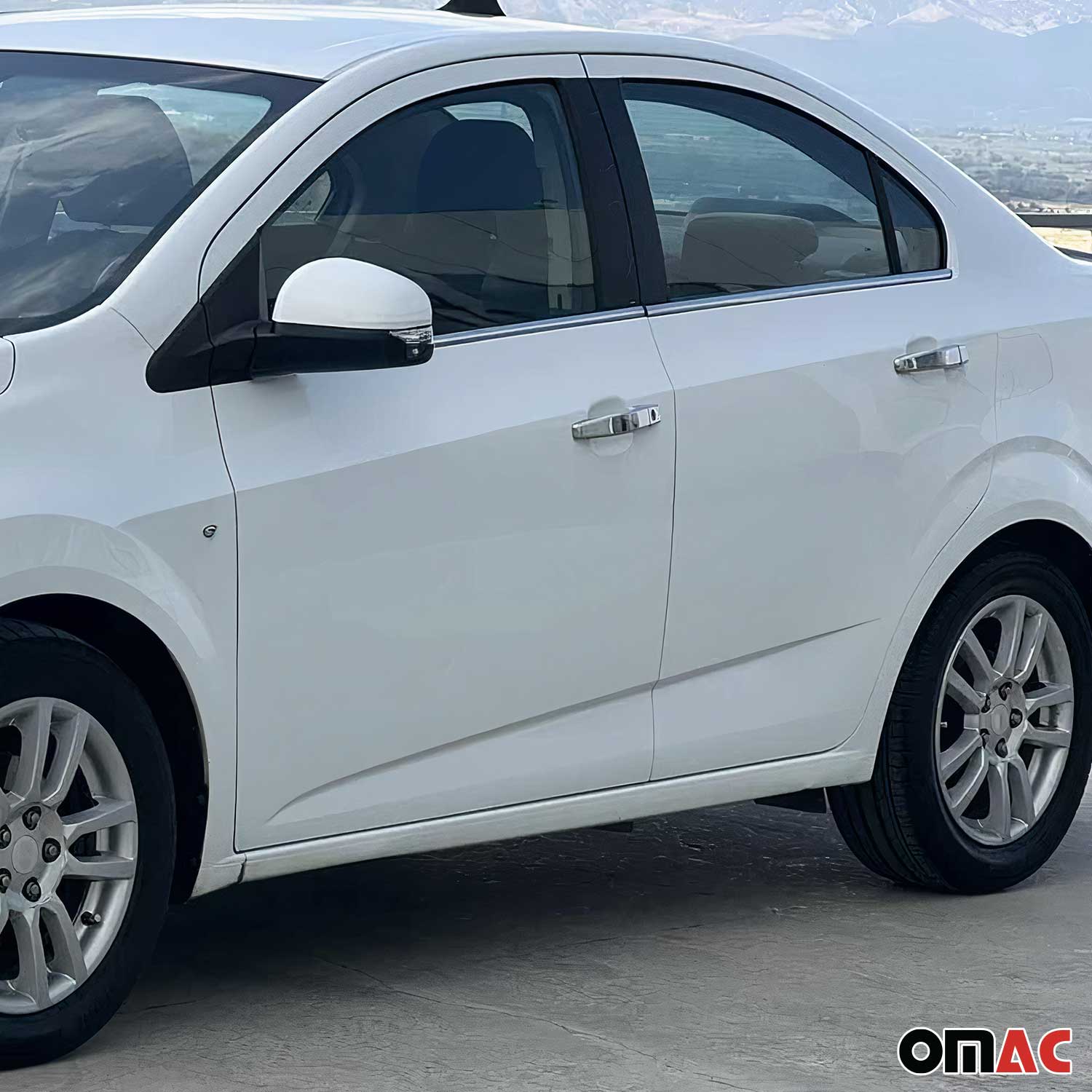 2011-2015 Chevrolet Aveo Sedan Window Molding Trim Streamer Stainless Steel Silver 4x