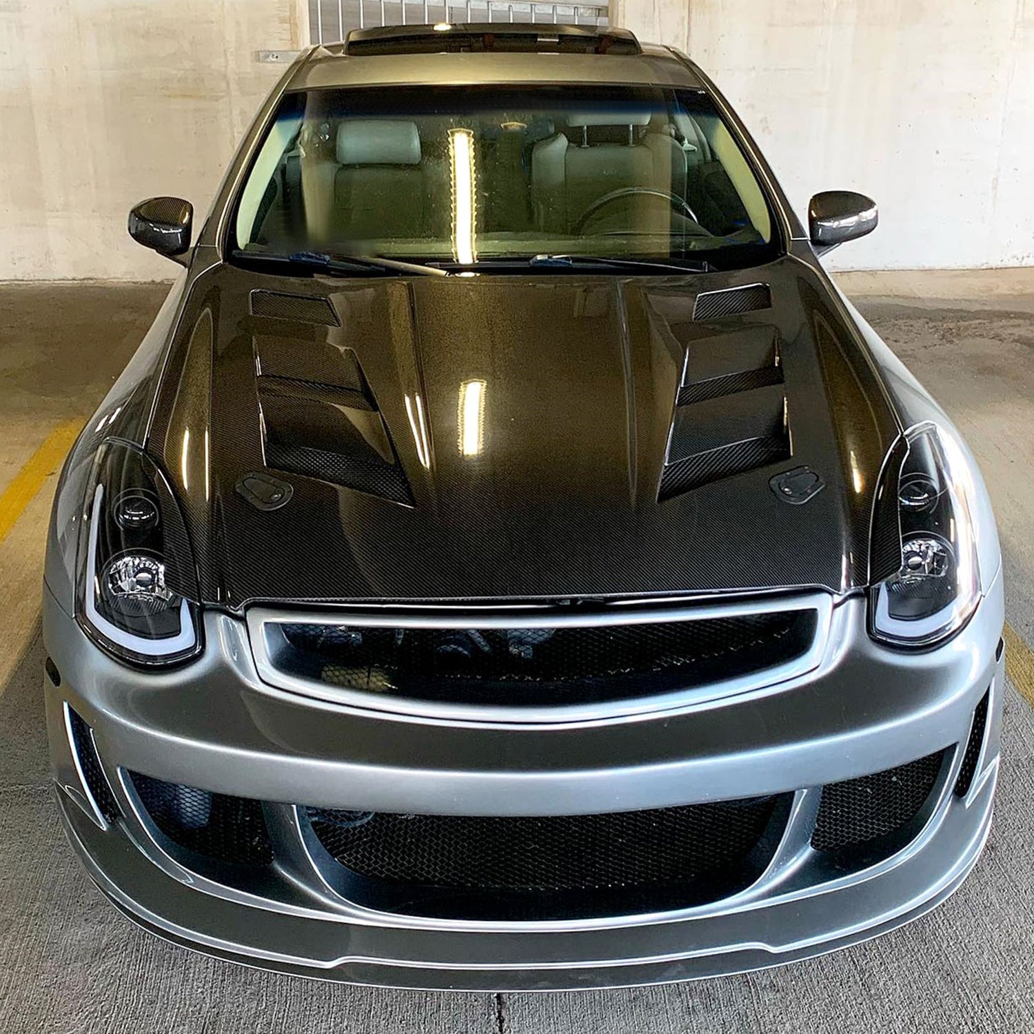 2003-2007 Infiniti G35 Coupe LED Bar Projector Headlights Turn Signals Black