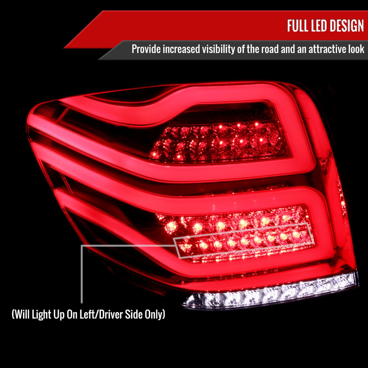 2006-2011 Mercedes Benz W164 ML Class LED Tail Lights Chrome/Red Smoke Lens