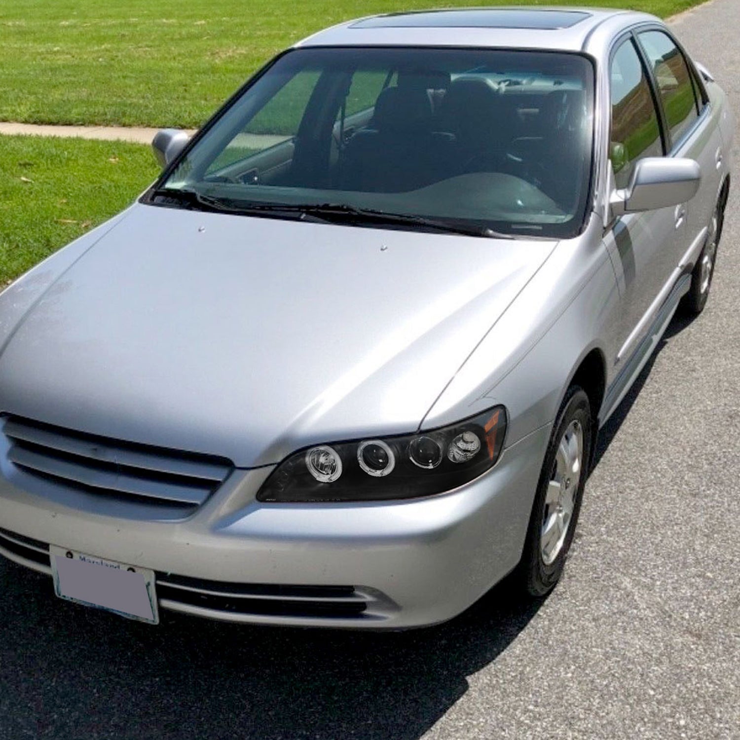 1998-2002 Honda Accord Dual Halo Projector Headlights Matte Black/Clear Lens