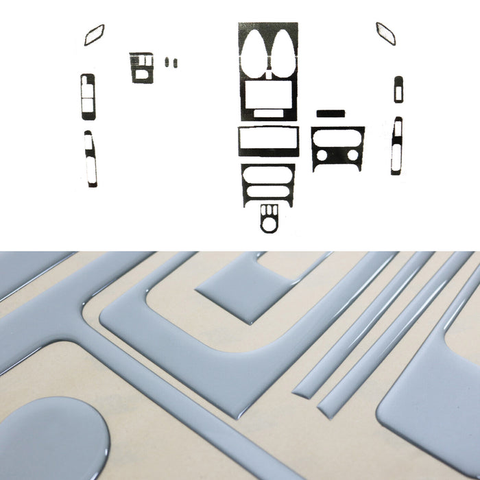 Aluminium Look Dashboard Console Trim Kit for Nissan Qashqai 2007-2014 15 Pcs