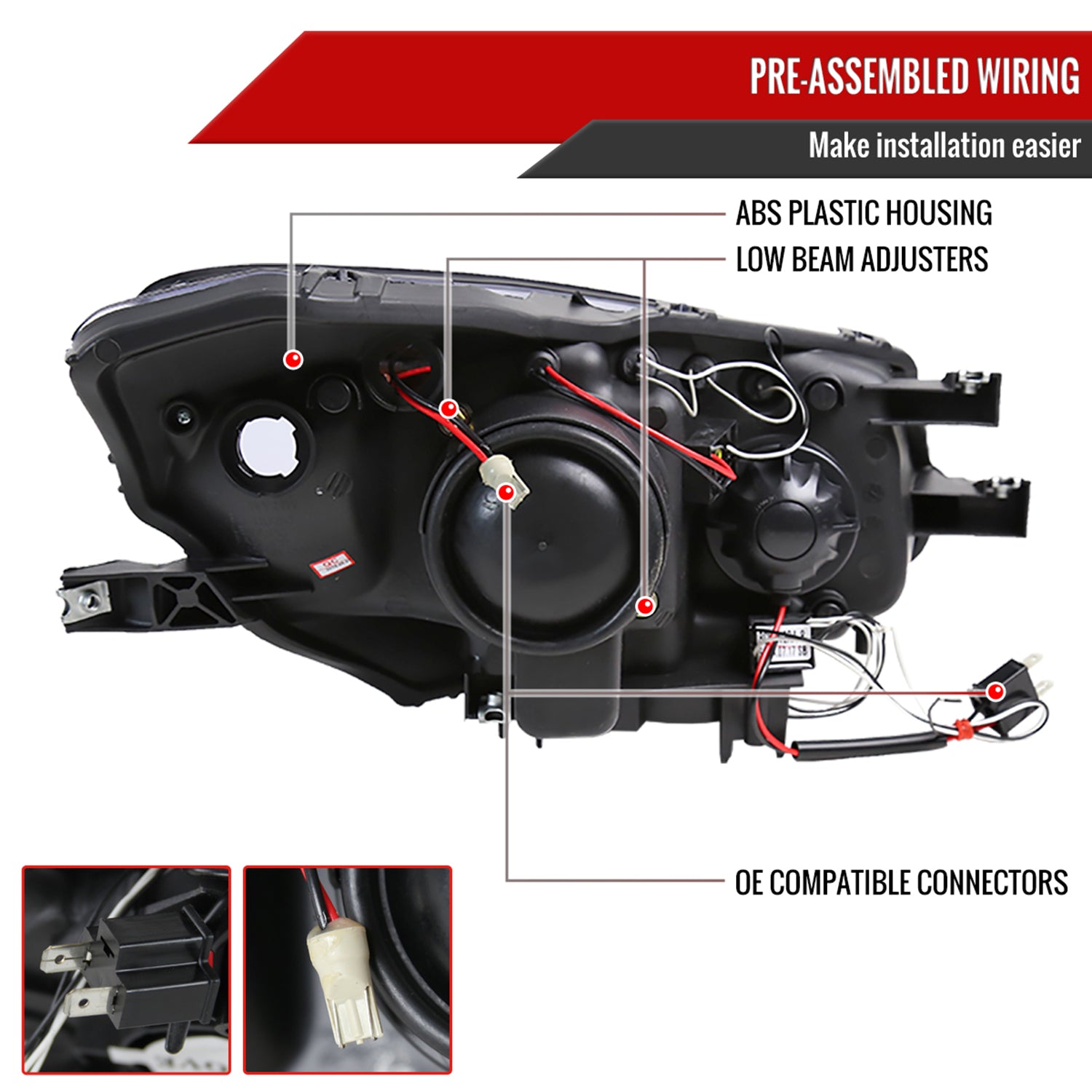 2004-2009 Honda S2000 AP2 Dual Halo Projector Headlights Chrome/Clear Lens